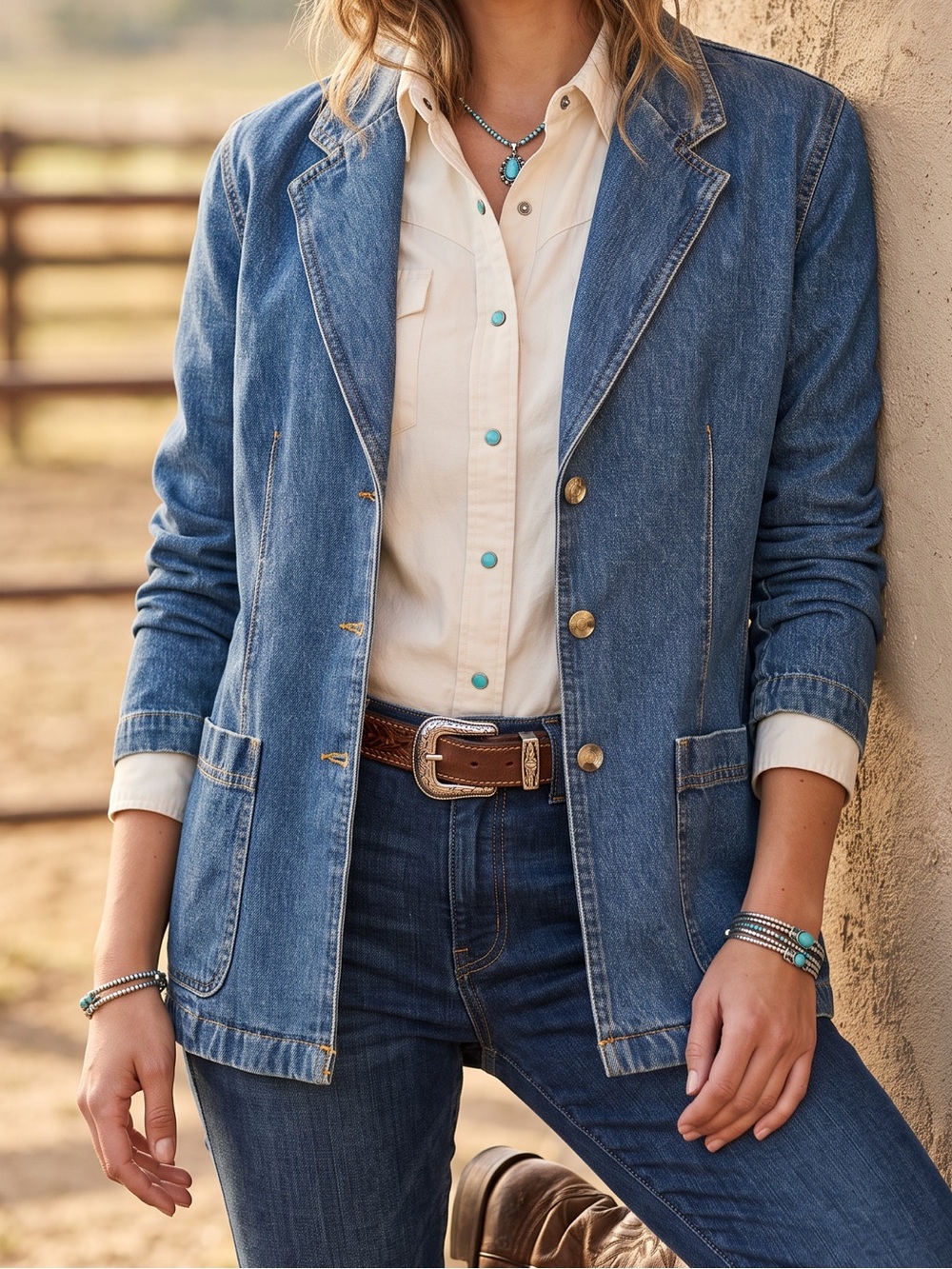 Vintage Denim Blazer by Cherokee